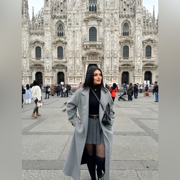 NEW WITH TAGS ZARA LONG LINE BELTED WOOL BLEND COAT - Picture 2 of 13